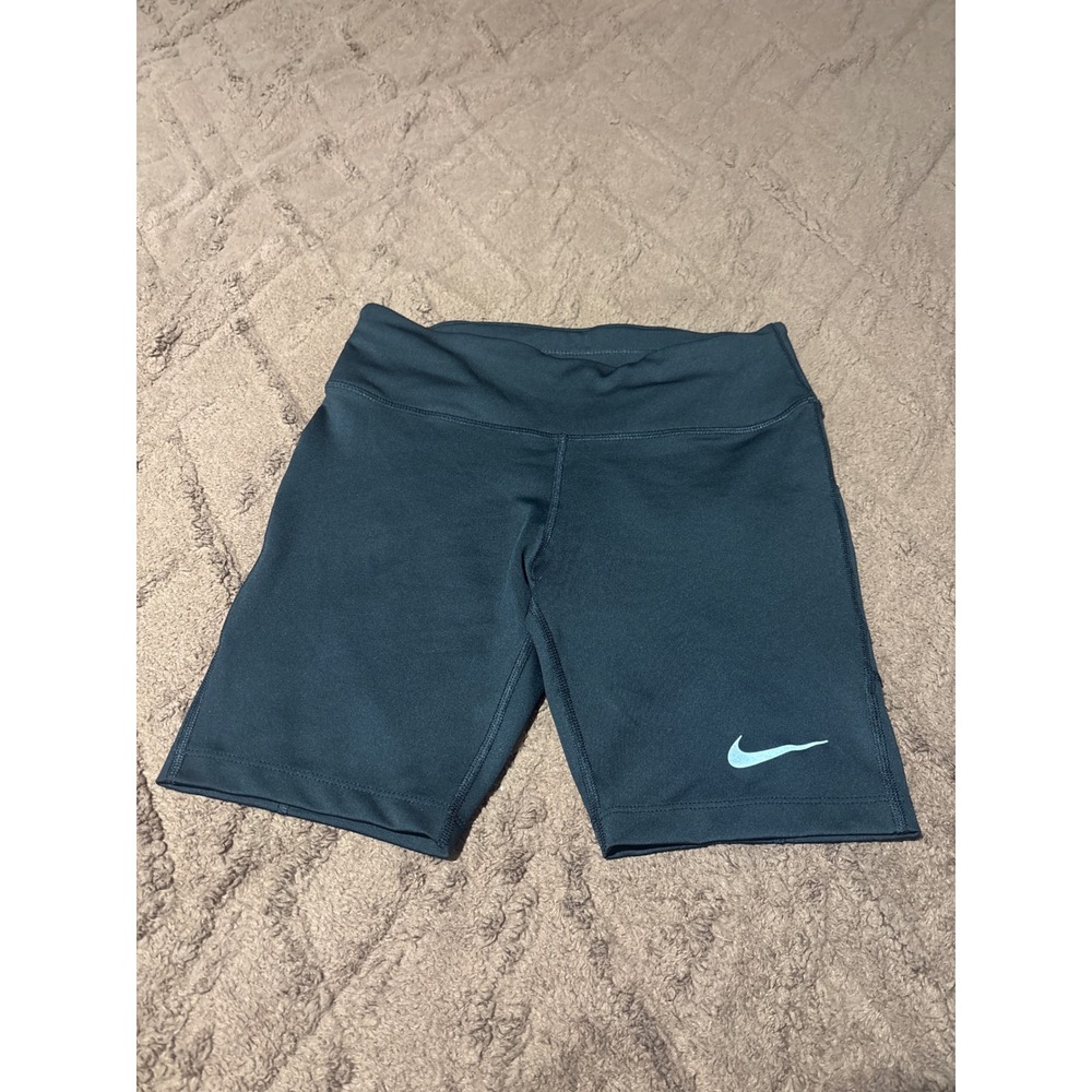 Nike Dri-FIT Womens Running Biker Shorts Black Pockets Size Small
